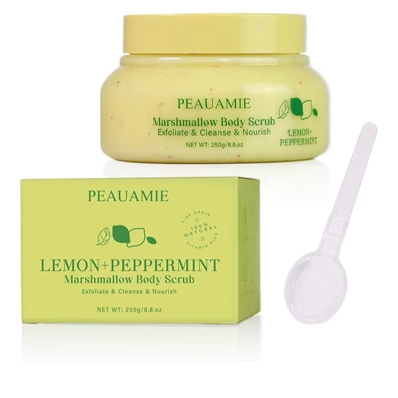 Peauamie Lemon + Peppermint Marshmallow Body Scrub NIP - Picture 2 of 9